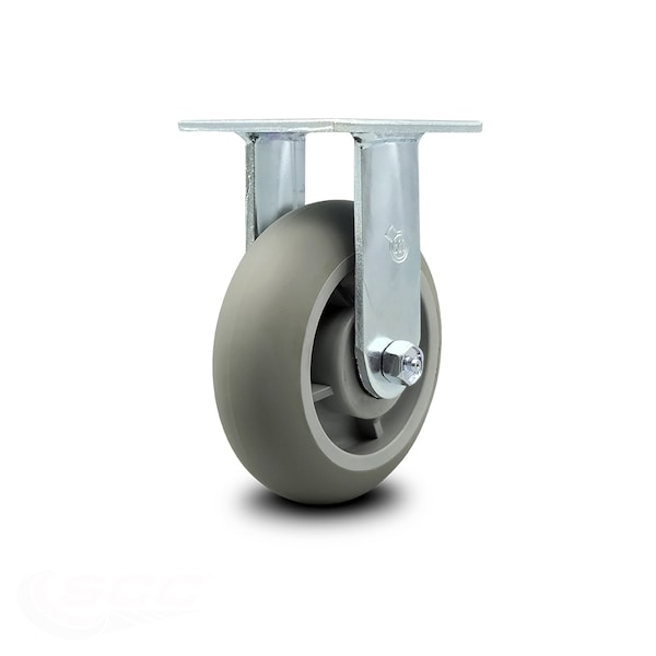 6 Inch Thermoplastic Rubber Wheel Rigid Caster with Ball Bearing